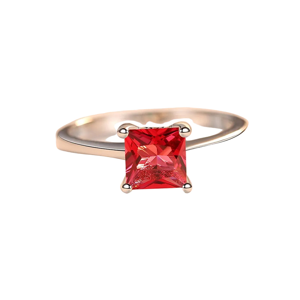 Sterling Silver 925 Simple Zircon Emerald Stone Ring