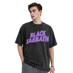 Unisex Cotton Washed  Black Sabbath T-Shirt