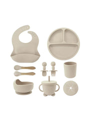 Baby Kids Silicone Feeding Utensils 10 Piece Set