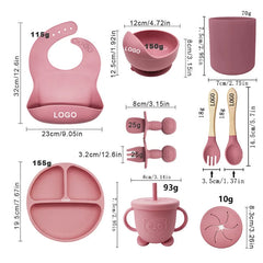Baby Kids Silicone Feeding Utensils 10 Piece Set