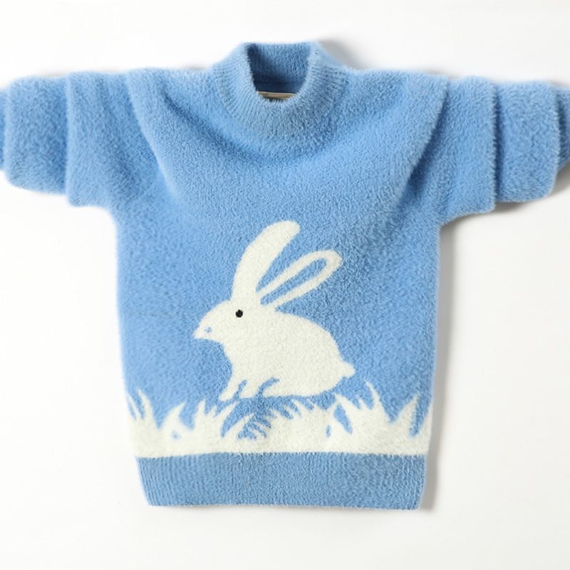 Kids Warm Cartoon Animal Print Sweater