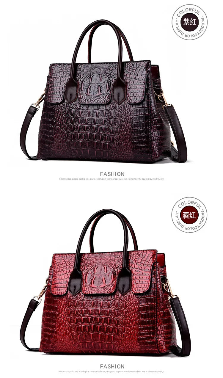 Womens Genuine Crocodile Leather HandBag