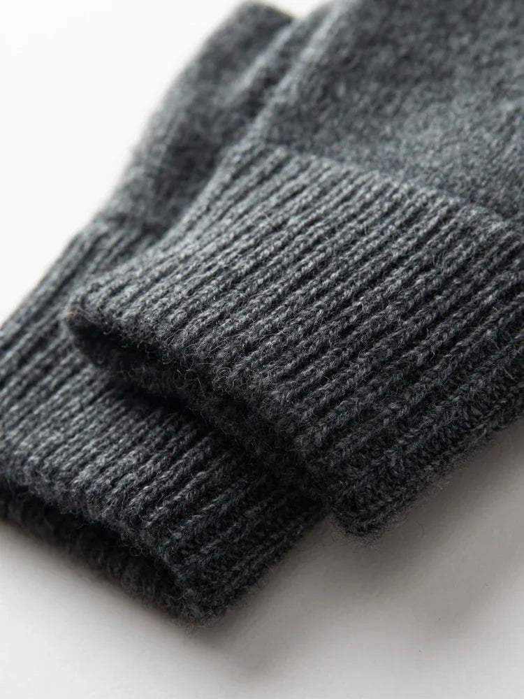 Women 100% Cashmere Knitted Fingerless Thermal Gloves