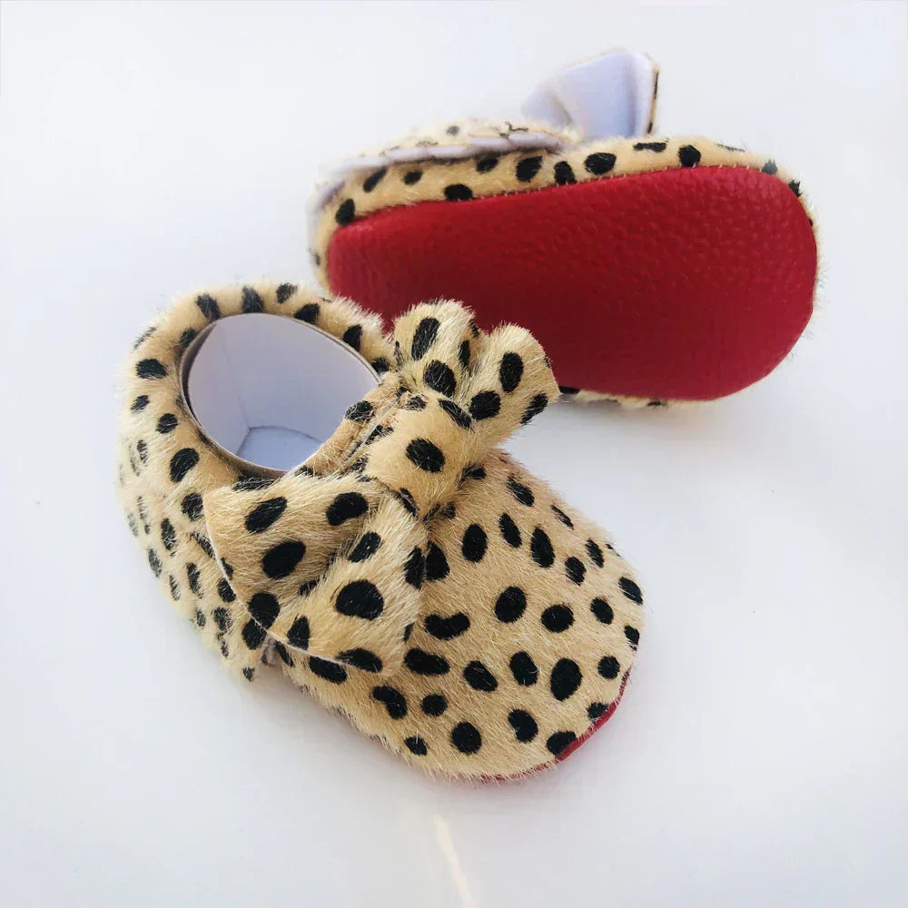 Kids NewBorn Bowknot Leather Anti-slip First Walkers