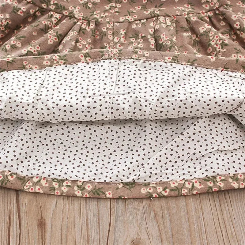 Newborn Baby Girls Floral Princess Cut Dresses