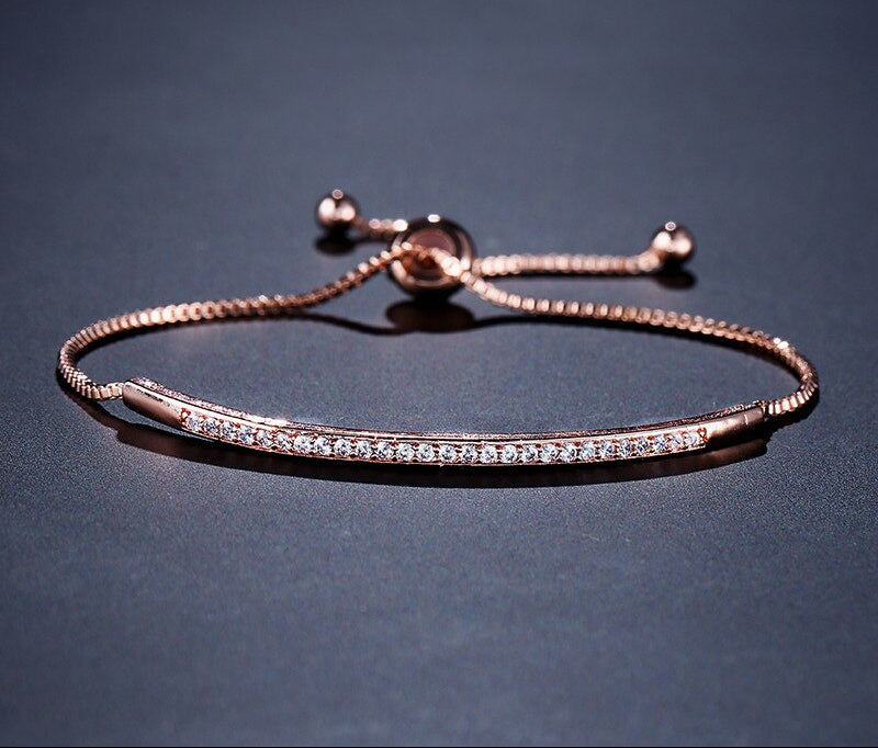 Women Elegant CZ Rose Gold Bracelets
