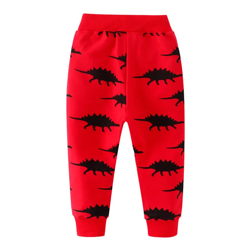 Kids Boys Animals Print Warm Sweat Pants