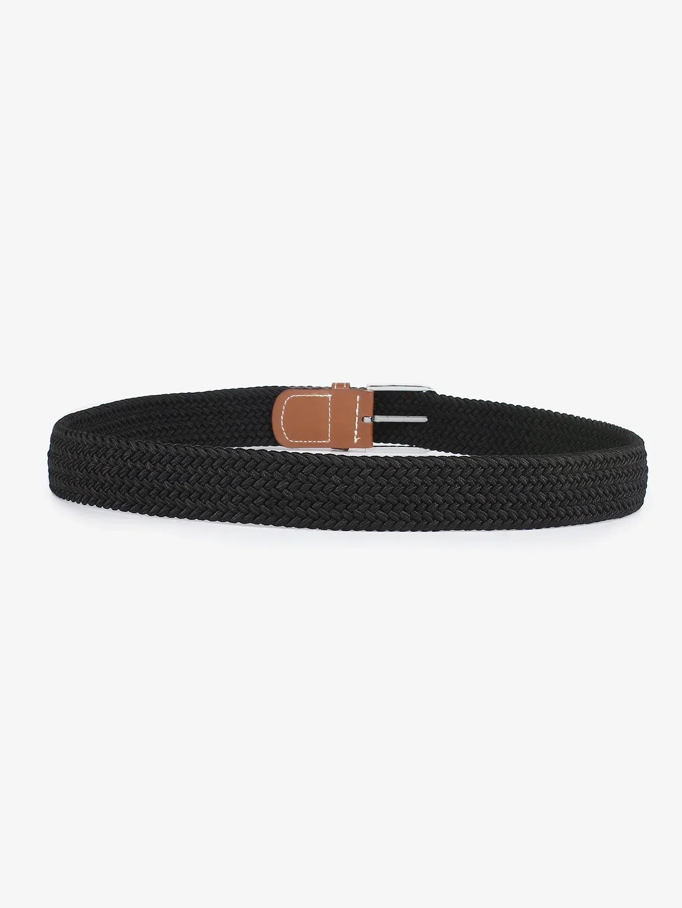 Women Canvas Elastic Fabric Woven Stretch Multicolored Braided Belts
