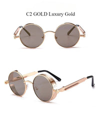 Women Vintage Round Metal Frame Sunglass UV400