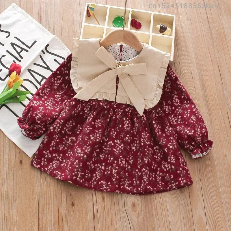 Newborn Baby Girls Floral Princess Cut Dresses