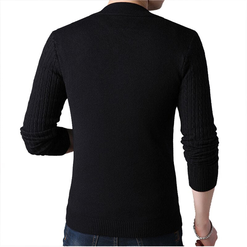 Mens Knitted Slim Fit Cardigan Sweater