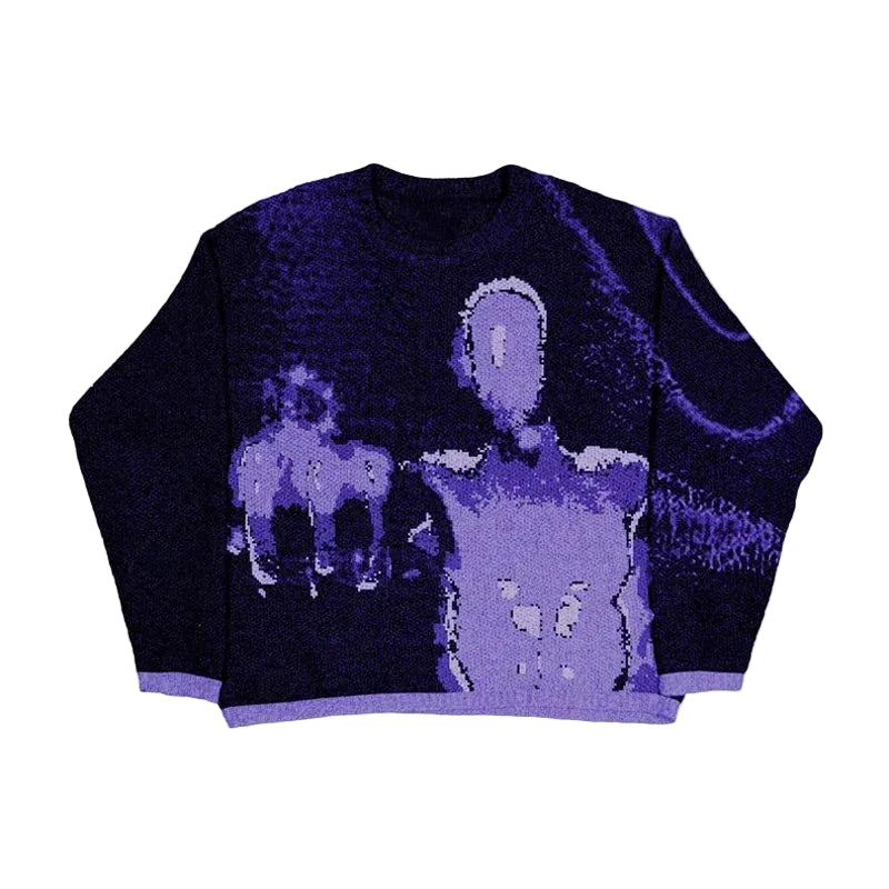 Women Anime Knit Vintage Cashmere Sweater