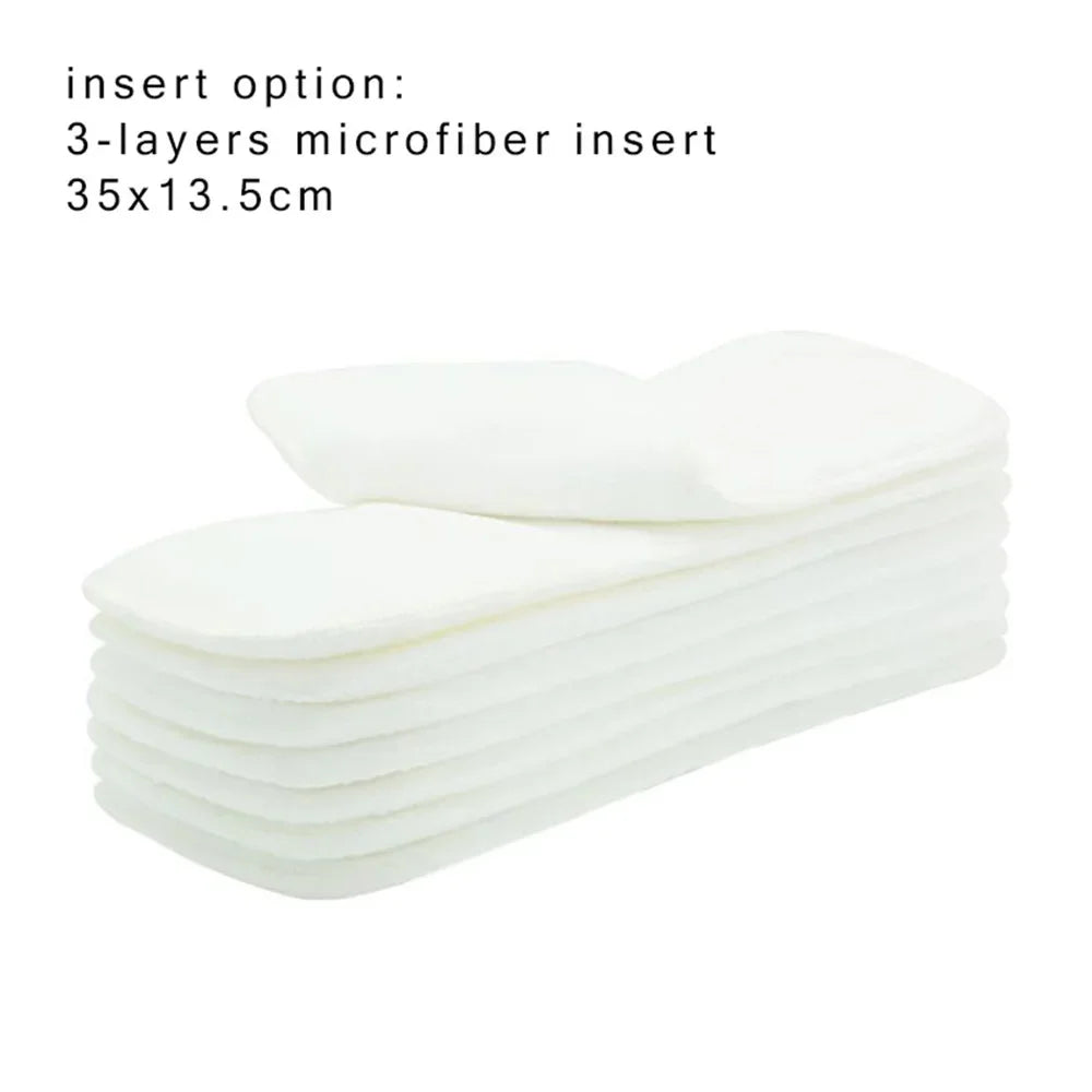 Baby Cloth Diaper Inserts 3 Layers Microfibre Nappy Inserts 35x13.5 cm