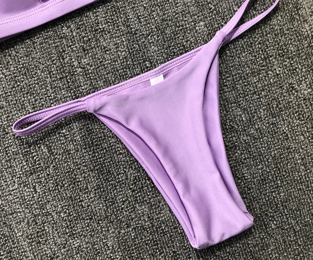 Womens Low Waist Push Up 2pc Swimsuit