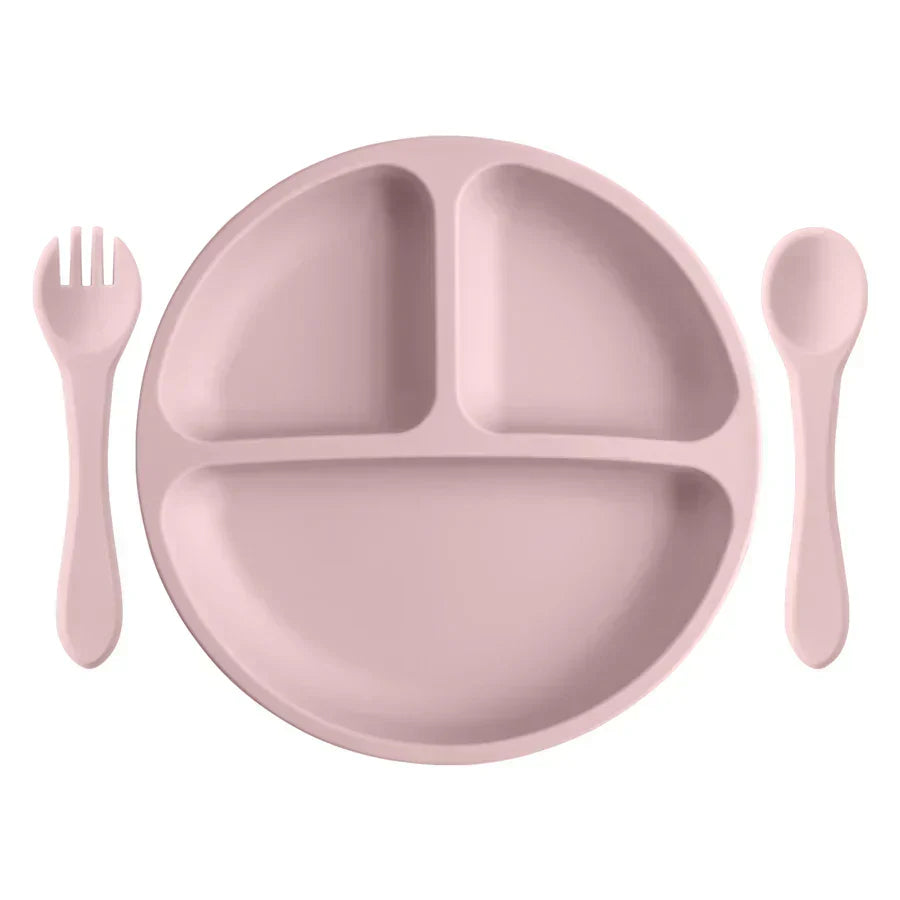Kids Infant Eating Training Silicone Tableware Set