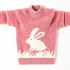 Kids Warm Cartoon Animal Print Sweater