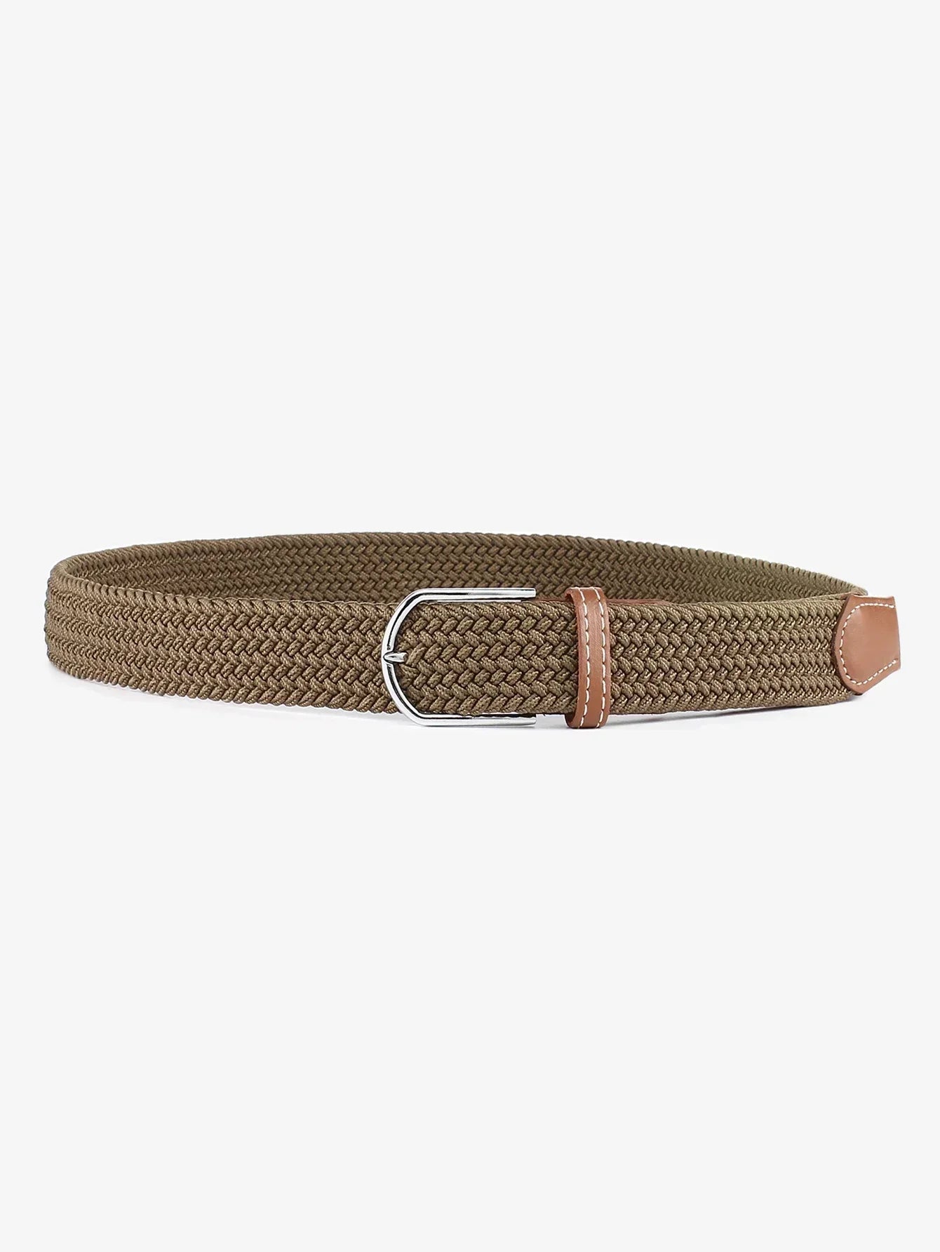 Women Canvas Elastic Fabric Woven Stretch Multicolored Braided Belts