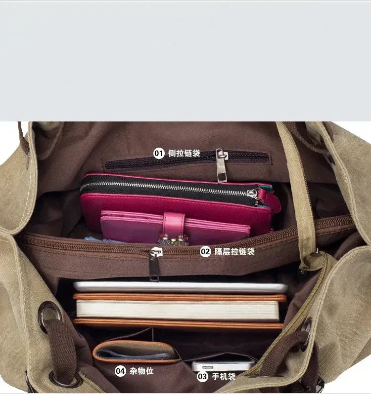 Accessories Women Canvas Large Capacity Shoulder Handbag