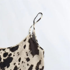 Women Animal Pattern Printed Silk Satin Skirt