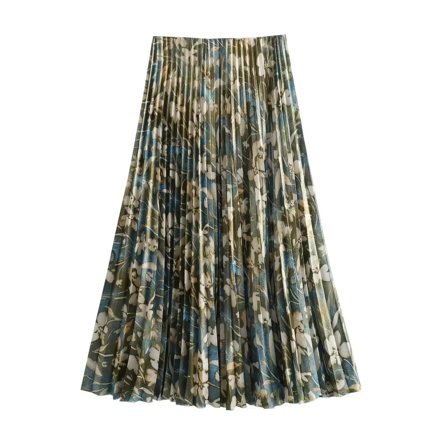 Women Casual Printed Pleated Skirt Co Ords Suit