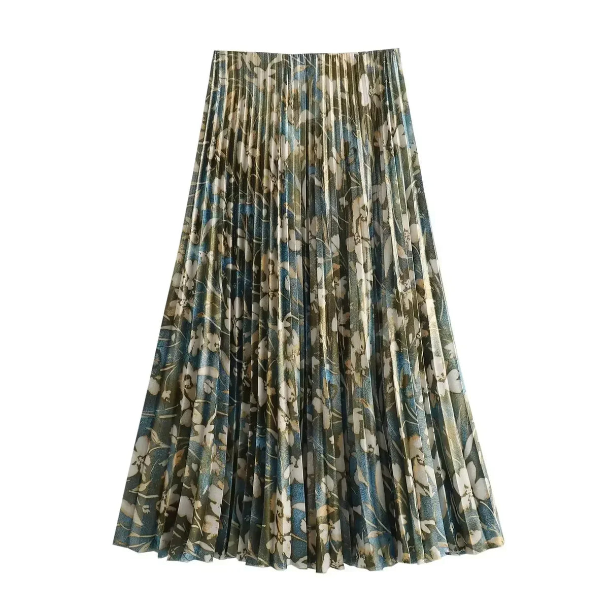 Women Casual Printed Pleated Skirt Co Ords Suit