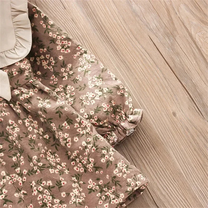 Newborn Baby Girls Floral Princess Cut Dresses