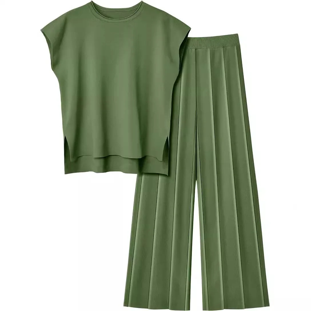 Women Casual Sleeveless Sweater Co Ord Suit