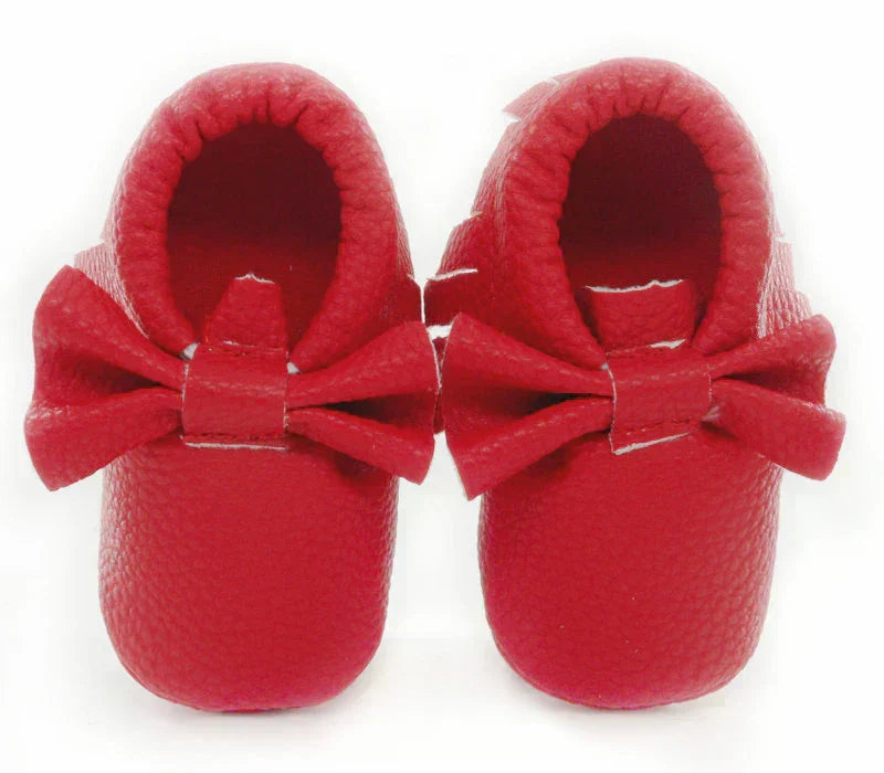 Kids NewBorn Bowknot Leather Anti-slip First Walkers