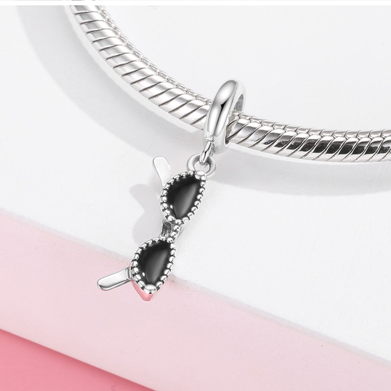 Women Accessories 925 Sterling Silver Ribbon Chocolate Heart Bead Bracelet