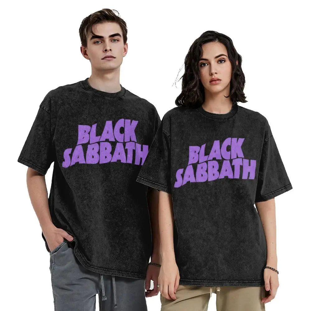 Unisex Cotton Washed  Black Sabbath T-Shirt
