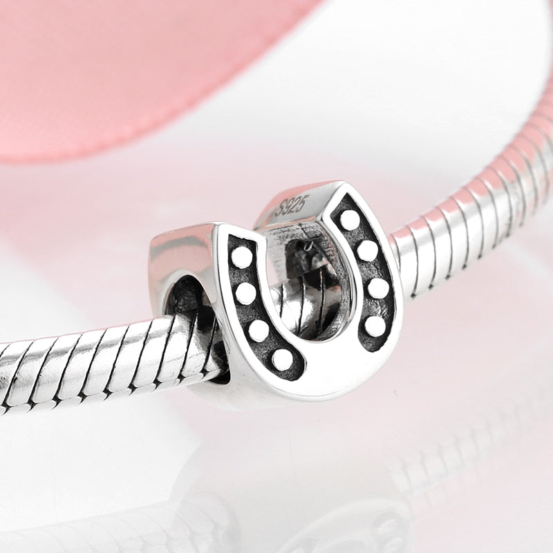 Women Accessories 925 Sterling Silver Ribbon Chocolate Heart Bead Bracelet