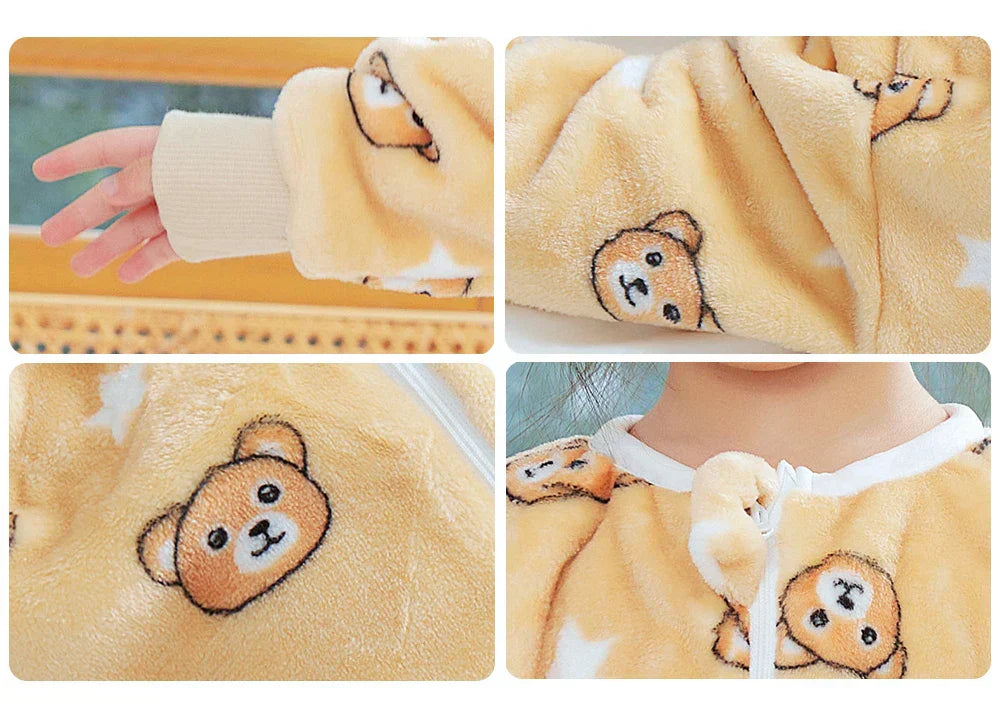 Kids Toddler Winter Zip Up Plush Onesie