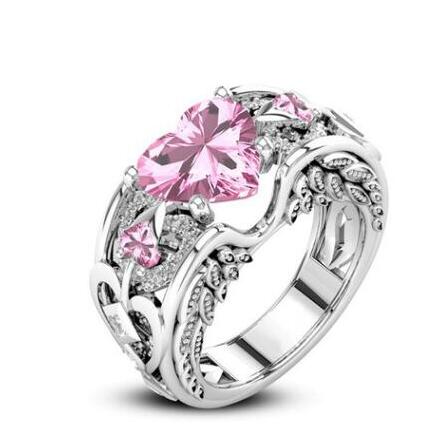 Women Multicolor Heart shape Zircon Ring