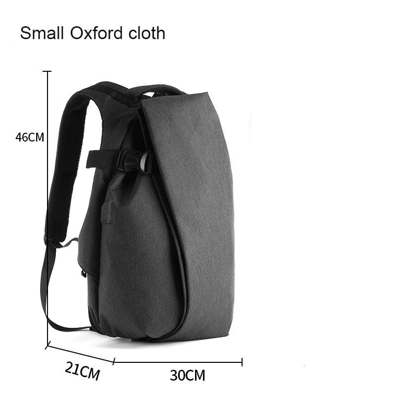 Men's Leather Travel USB Charge 15.6 Laptop Black Backpack