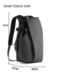 Men's Leather Travel USB Charge 15.6 Laptop Black Backpack