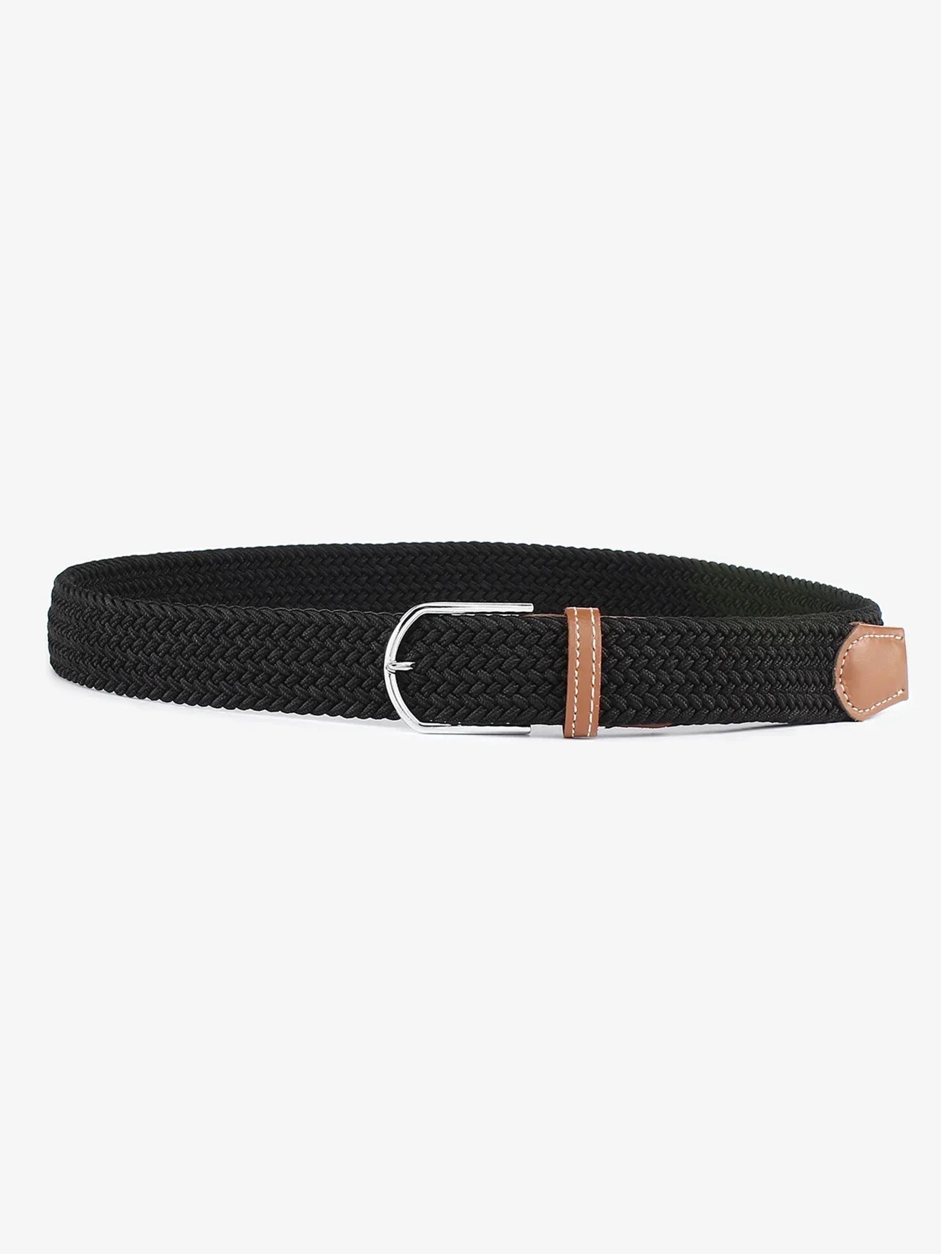 Women Canvas Elastic Fabric Woven Stretch Multicolored Braided Belts