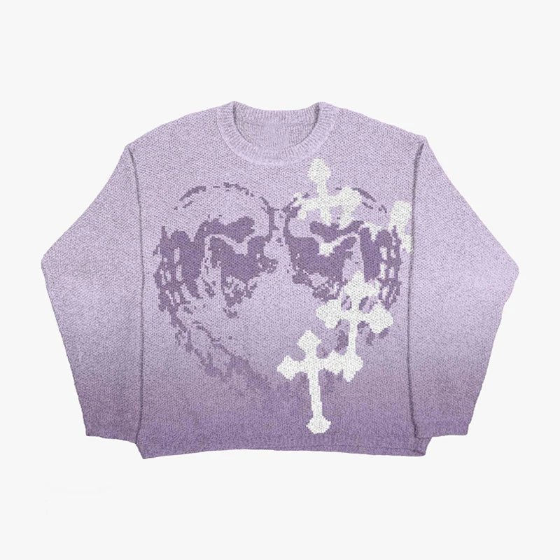 Women Anime Knit Vintage Cashmere Sweater