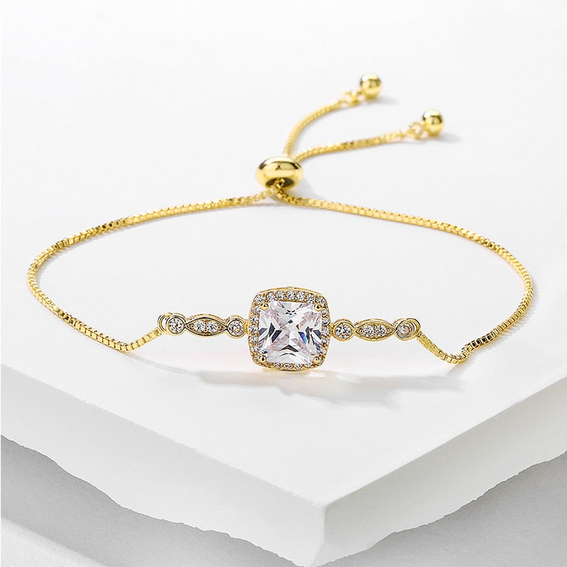 Women Elegant CZ Rose Gold Bracelets