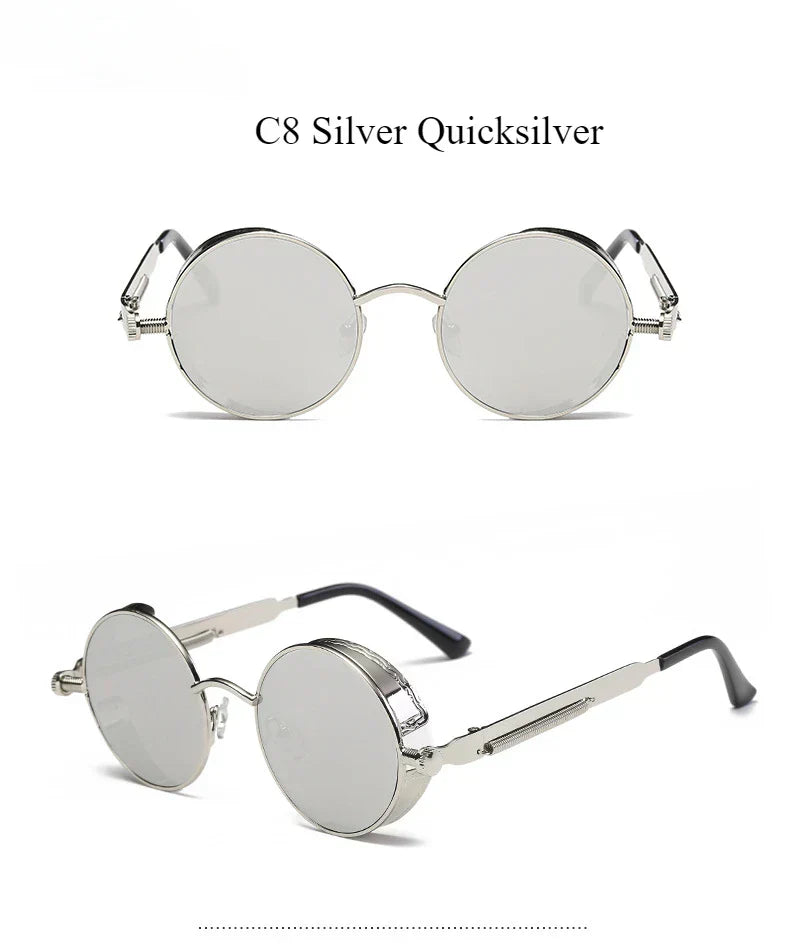 Women Vintage Round Metal Frame Sunglass UV400