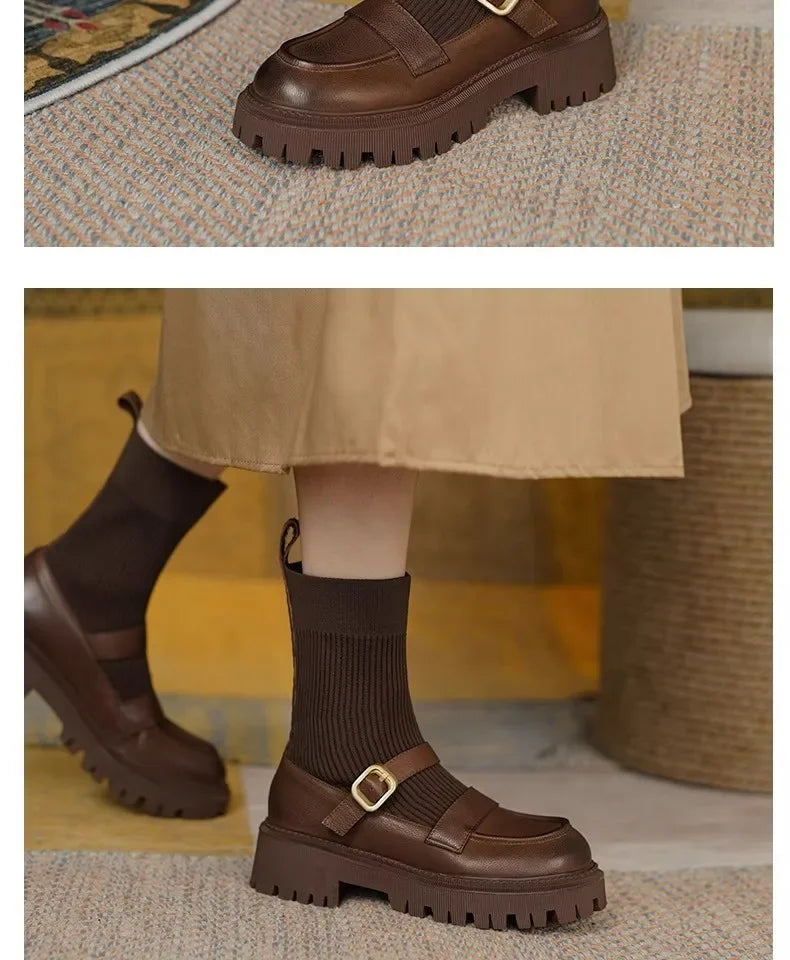 Women Platform Heeled Mary Jane Dress Shoes