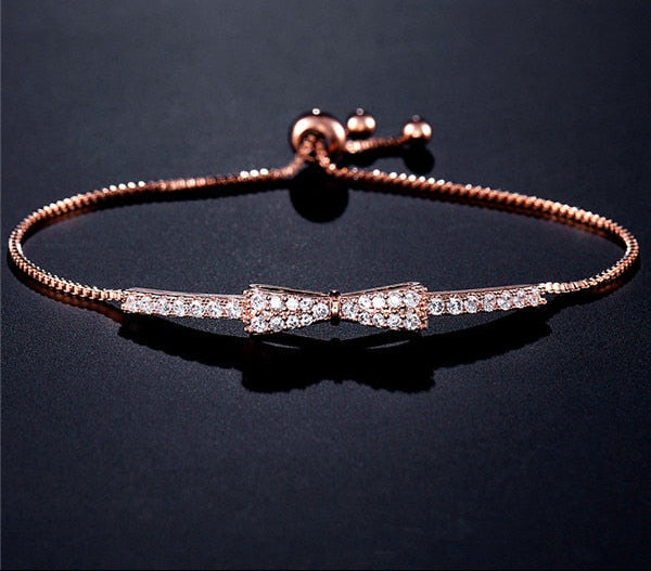 Women Elegant CZ Rose Gold Bracelets