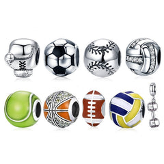 Sterling Silver 925 Ball Series Charm Pendant Fit Bracelet