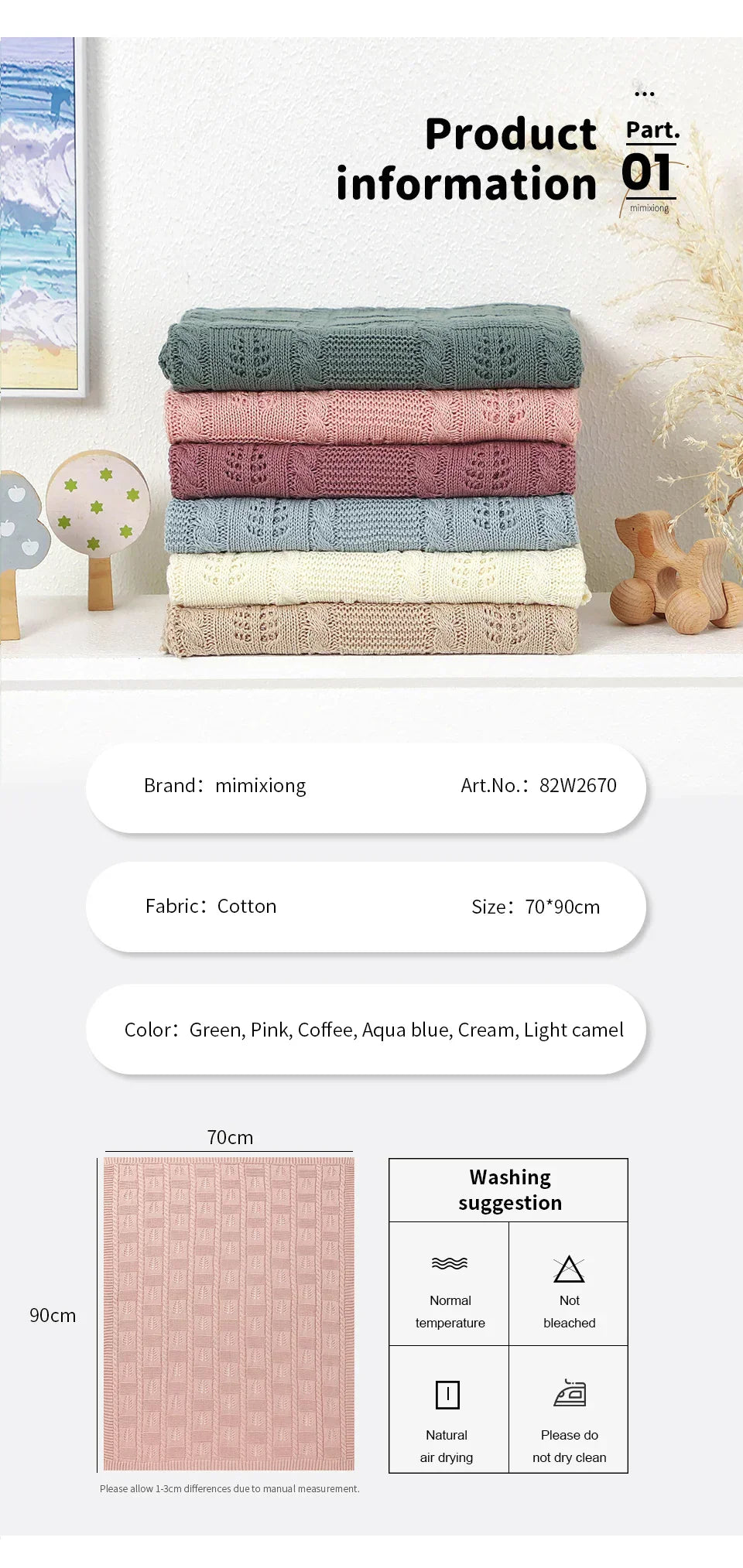 Baby Newborn Swaddle Wrap Knit Blankets