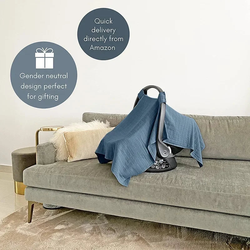 Baby Safety Seat Organic Cotton Sun Shade Windproof Cover