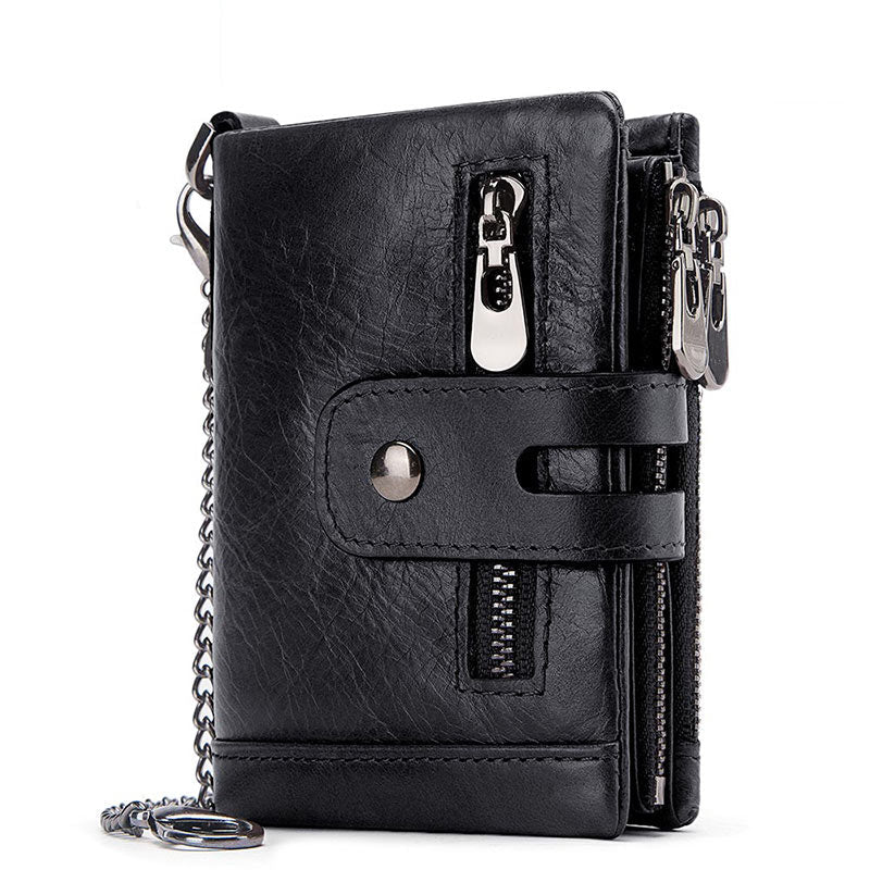 Men Cowhide Genuine Leather Wallet Coin Purse