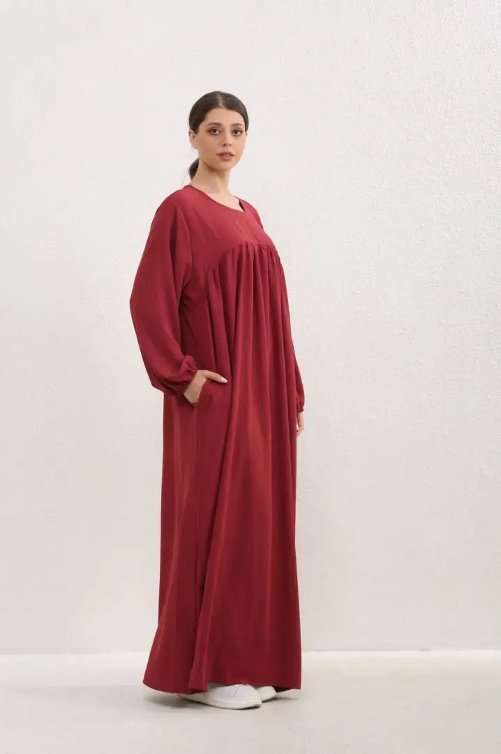 Women Classic Long Sleeve Abaya Dress