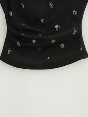 Woman Evening Off Shoulder Sleeveless Top