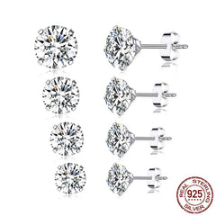 Sterling Silver 925 Platinum Cubic Zirconia Hypoallergenic Earrings