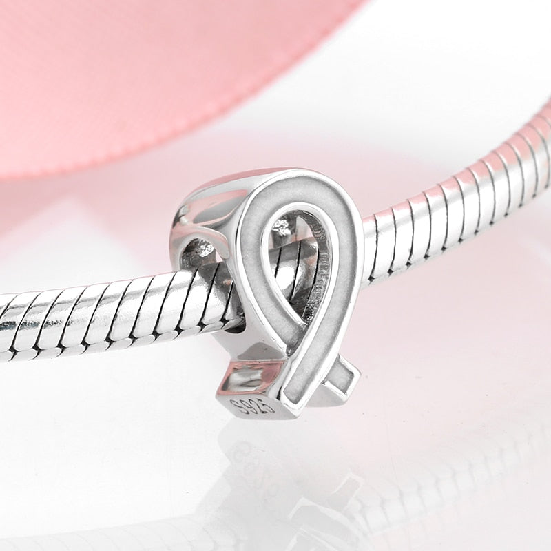 Women Accessories 925 Sterling Silver Ribbon Chocolate Heart Bead Bracelet