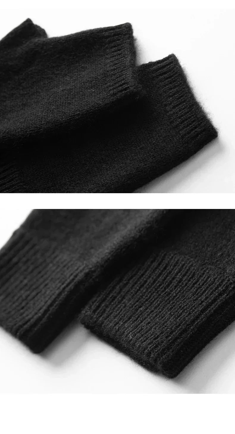 Women 100% Cashmere Knitted Fingerless Thermal Gloves